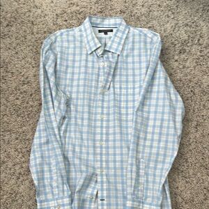 Banana Republic Blue and White Casual Button Down Shirt